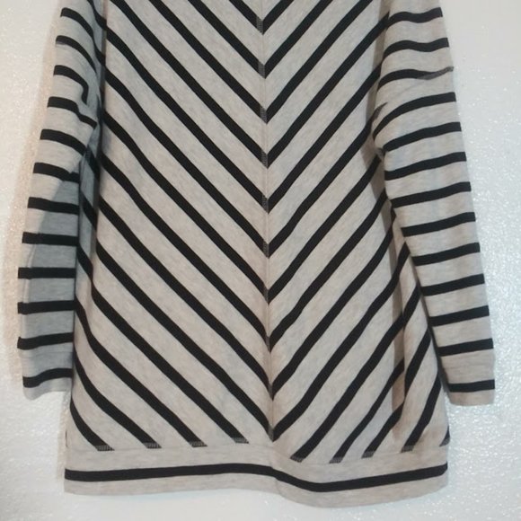 Christopher & Banks women's size S gray and black diagonal striped sweater - Picture 6 of 13